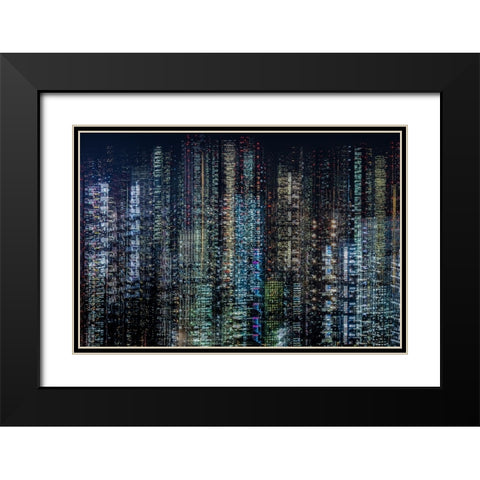 tokyo layers Black Modern Wood Framed Art Print with Double Matting by Makoto, Sasaki