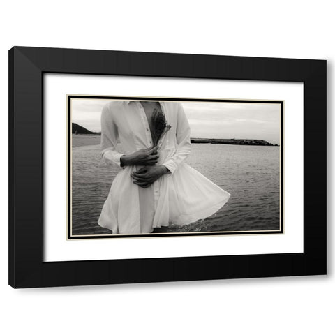 Ebb Tide Black Modern Wood Framed Art Print with Double Matting by Ishikura, Takaaki