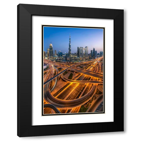 Curvaceous Black Modern Wood Framed Art Print with Double Matting by Jabeen, Rana