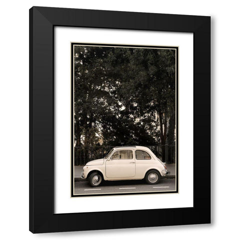 Little Car In Paris Black Modern Wood Framed Art Print with Double Matting by 1x Studio III