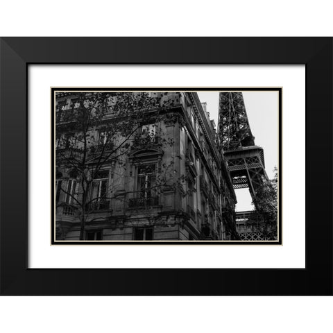 Eiffel Tower - Tour Eiffel Black Modern Wood Framed Art Print with Double Matting by 1x Studio III