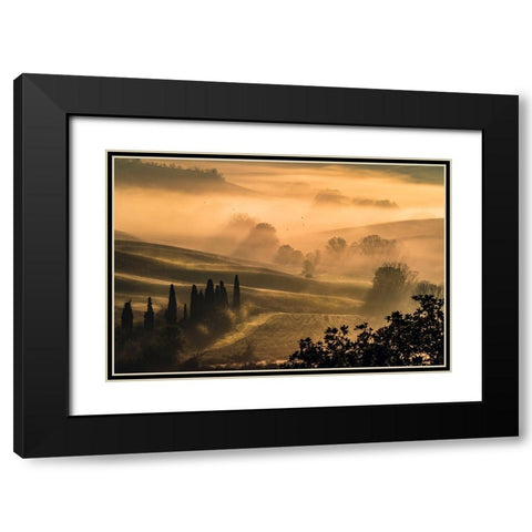 Poetry Black Modern Wood Framed Art Print with Double Matting by Doretti, Pamela