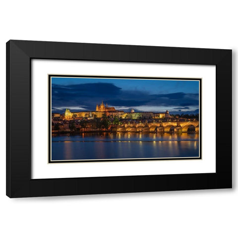 Classic Prague Black Modern Wood Framed Art Print with Double Matting by Melnychenko, Sergiy