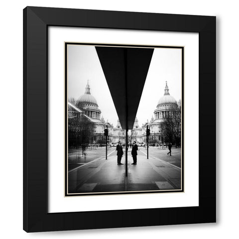Reflecting St.Paul Black Modern Wood Framed Art Print with Double Matting by Pracht, Friedemann