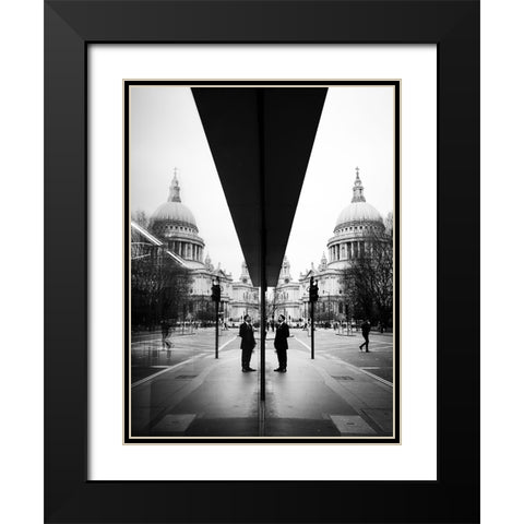 Reflecting St.Paul Black Modern Wood Framed Art Print with Double Matting by Pracht, Friedemann