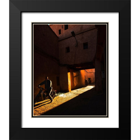 Red City Black Modern Wood Framed Art Print with Double Matting by Pracht, Friedemann