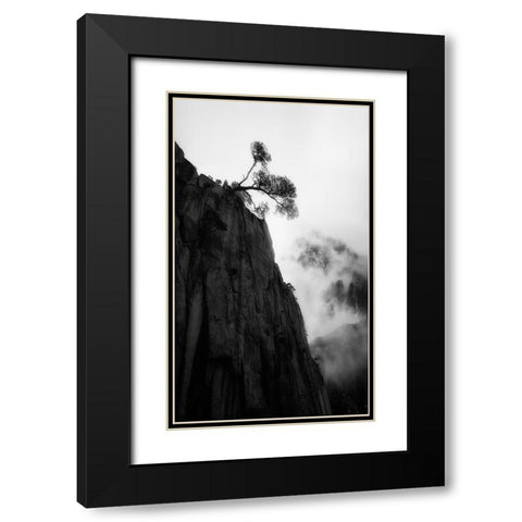 Mt. Huang Black Modern Wood Framed Art Print with Double Matting by Gu, Cher