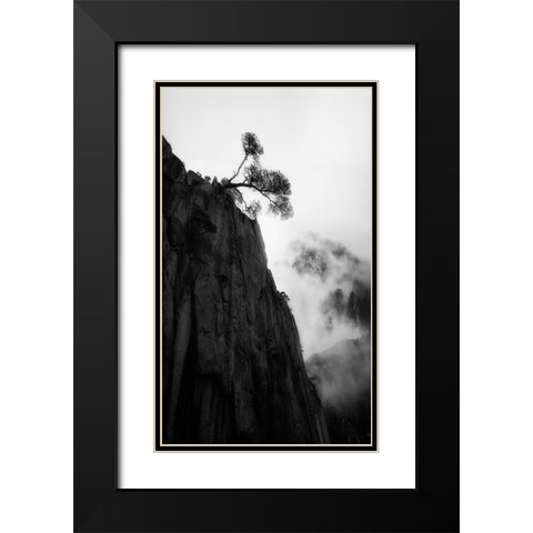 Mt. Huang Black Modern Wood Framed Art Print with Double Matting by Gu, Cher