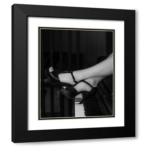 Clavier Black Modern Wood Framed Art Print with Double Matting by Keramati, Saeed