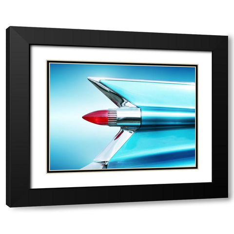 US classic car 1959 Sedan Deville tail fin abstract Black Modern Wood Framed Art Print with Double Matting by Gube, Beate