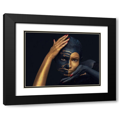 FULCRUM Black Modern Wood Framed Art Print with Double Matting by Bogdan R, Mihai
