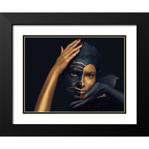 FULCRUM Black Modern Wood Framed Art Print with Double Matting by Bogdan R, Mihai