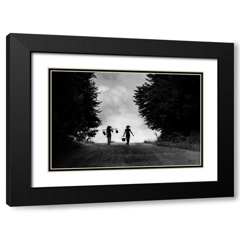 worker Black Modern Wood Framed Art Print with Double Matting by Nisan Kandilcioglu, Ummu