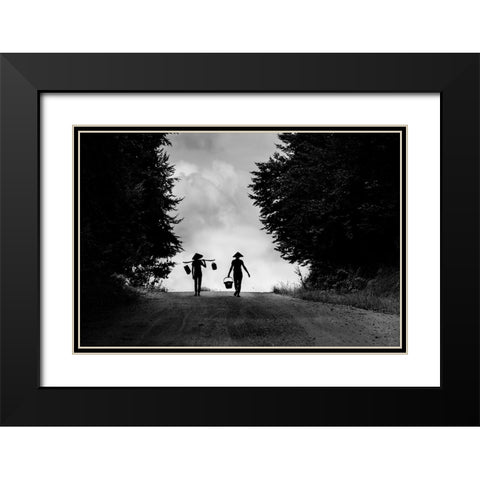worker Black Modern Wood Framed Art Print with Double Matting by Nisan Kandilcioglu, Ummu