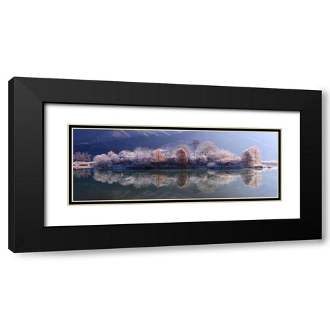 Ice Island Black Modern Wood Framed Art Print with Double Matting by Seo, Tiger