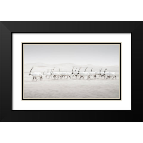 Movement Black Modern Wood Framed Art Print with Double Matting by Newton, Dan