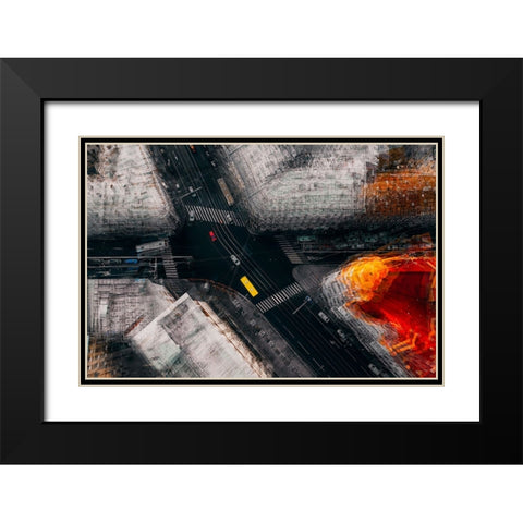 Moscow crossroad Black Modern Wood Framed Art Print with Double Matting by Chiriaco, Carmine
