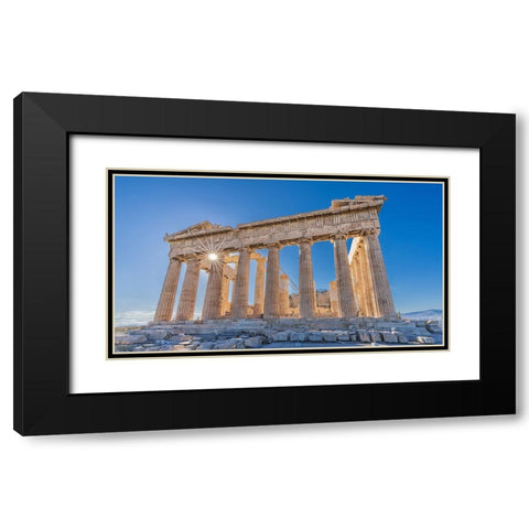 The Acropolis of Athens and Helios (Sun) Black Modern Wood Framed Art Print with Double Matting by Kalika, Michael