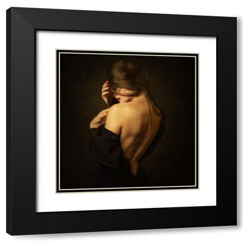 Sasha Black Modern Wood Framed Art Print with Double Matting by Rise, Zachar