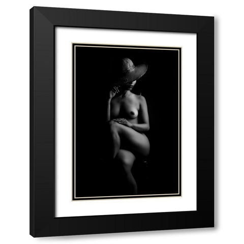 Muse 2 Black Modern Wood Framed Art Print with Double Matting by Das, Prithul