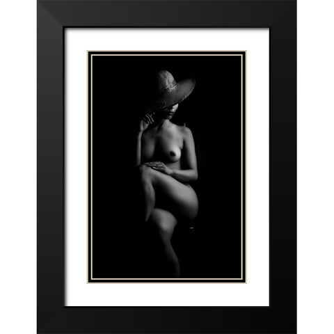 Muse 2 Black Modern Wood Framed Art Print with Double Matting by Das, Prithul
