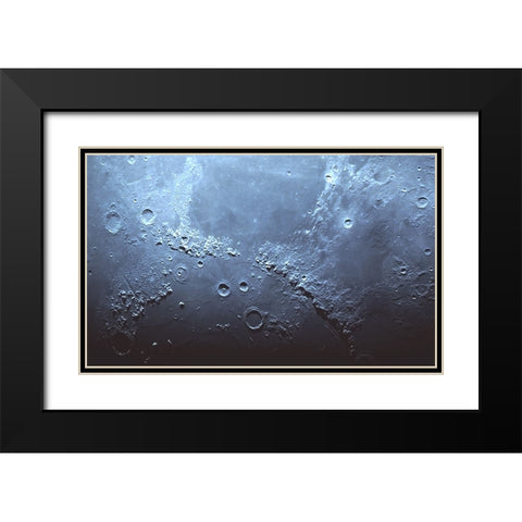 Mountains A Oceans Of The Moon Black Modern Wood Framed Art Print with Double Matting by Chakrabarti, Basudeb