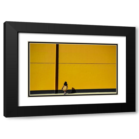 Street Story Black Modern Wood Framed Art Print with Double Matting by Roy, Anindita