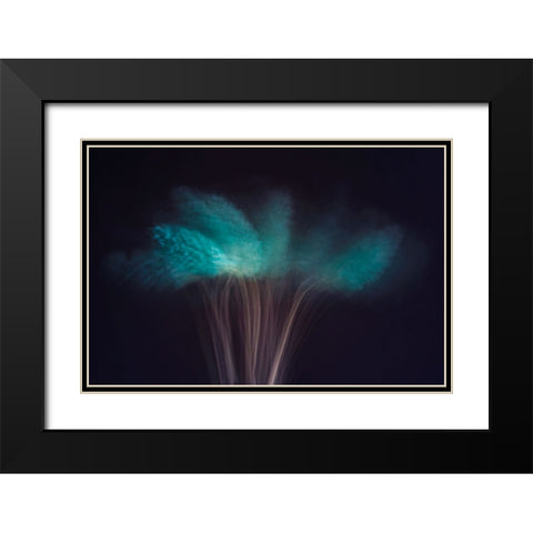 Visions in the Dark Black Modern Wood Framed Art Print with Double Matting by Kiral, Cicek