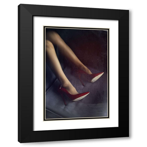 AFTERNOON COFFEE Black Modern Wood Framed Art Print with Double Matting by Schottstaedt, Erik