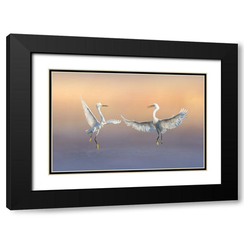Happily Forever Black Modern Wood Framed Art Print with Double Matting by Zhao, Qing