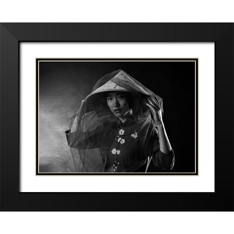 Lee Black Modern Wood Framed Art Print with Double Matting by Amer, Eyal