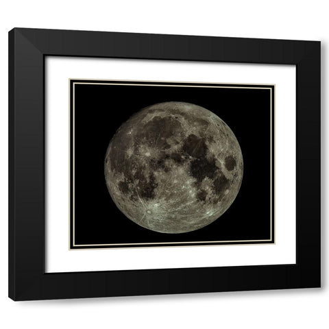 Full Moon Black Modern Wood Framed Art Print with Double Matting by Kalika, Michael