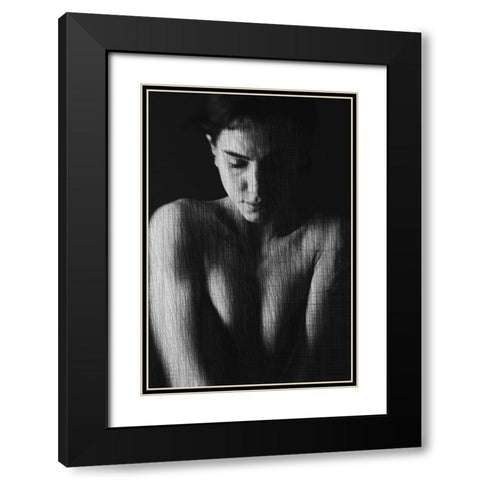 Drafted Black Modern Wood Framed Art Print with Double Matting by Bousca, Bogdan