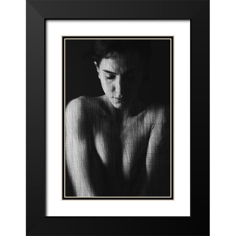 Drafted Black Modern Wood Framed Art Print with Double Matting by Bousca, Bogdan