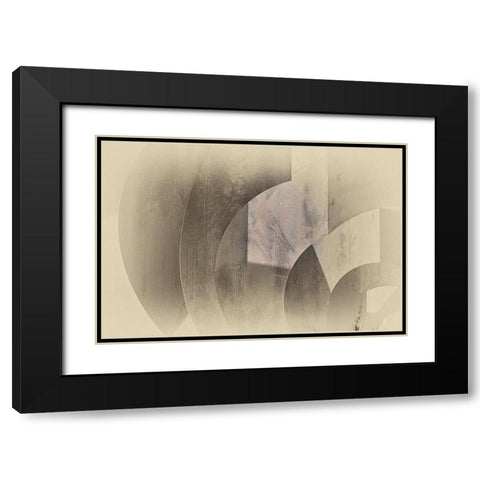 Shapes in soft tones Black Modern Wood Framed Art Print with Double Matting by Van Son, Greetje