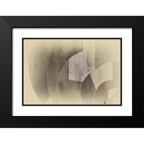 Shapes in soft tones Black Modern Wood Framed Art Print with Double Matting by Van Son, Greetje