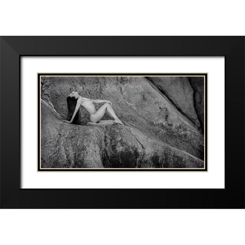 Gloria In Stone Black Modern Wood Framed Art Print with Double Matting by Gil Raga, Joan