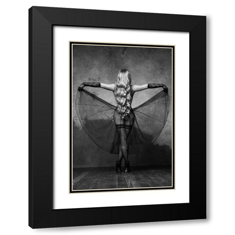 Kristina Black Modern Wood Framed Art Print with Double Matting by Markachev, Leonid