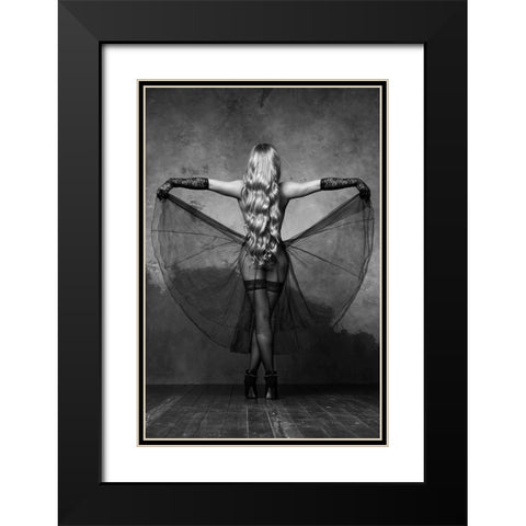 Kristina Black Modern Wood Framed Art Print with Double Matting by Markachev, Leonid