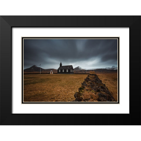 Black Church Black Modern Wood Framed Art Print with Double Matting by Ding, Sunny