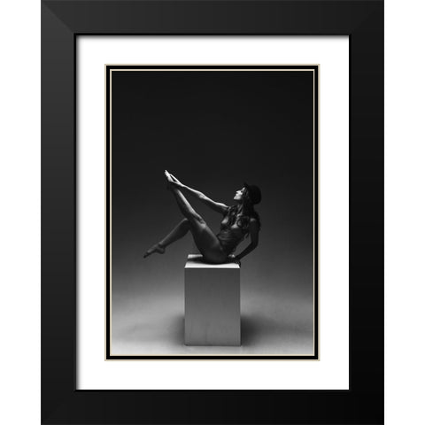 Eva Black Modern Wood Framed Art Print with Double Matting by Benvenuti, Laura