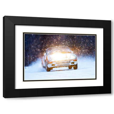 Porsche 911 Black Modern Wood Framed Art Print with Double Matting by Szabo, Attila