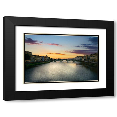 Santa Trinitan, Florence Black Modern Wood Framed Art Print with Double Matting by Gentilini, Michele