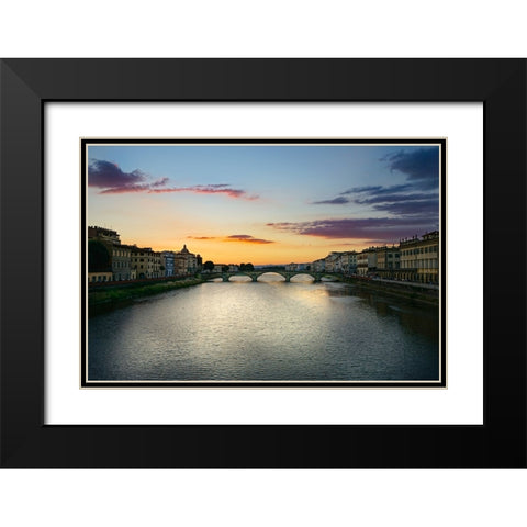 Santa Trinitan, Florence Black Modern Wood Framed Art Print with Double Matting by Gentilini, Michele