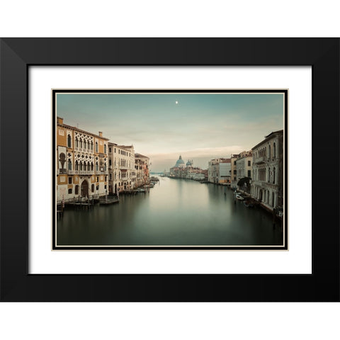 Venice Black Modern Wood Framed Art Print with Double Matting by Reichelt, Dieter