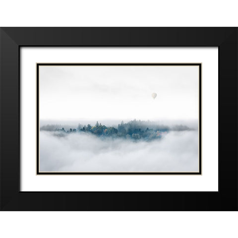 Misty Morning Surprise Black Modern Wood Framed Art Print with Double Matting by Bergolth, Matthias