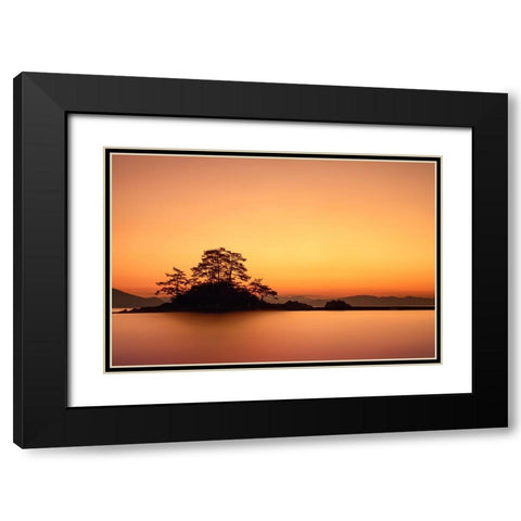 Lonely island Black Modern Wood Framed Art Print with Double Matting by Seo, Tiger