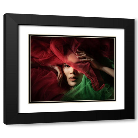 The Colors of Christmas Black Modern Wood Framed Art Print with Double Matting by Sungkono, Heru