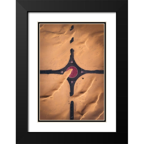 Roads to Nowhere Black Modern Wood Framed Art Print with Double Matting by De La, Javier