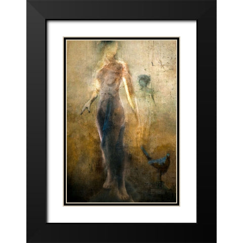 ....And All I See Are Strangers Faces.... Black Modern Wood Framed Art Print with Double Matting by Gerber, Charlaine